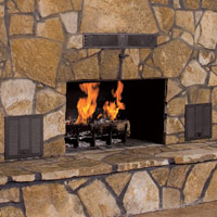 Wood burning fireplace